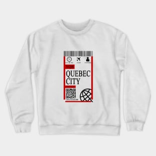 Quebec city flight ticket boarding pass polos Crewneck Sweatshirt